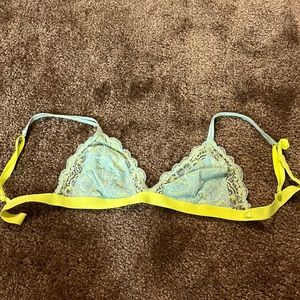 Blue and yellow neon bralette